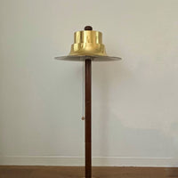 Scandinavian design floorlamp, oak base,aluminium shade – Norlett Elit, Sweden, 1970s