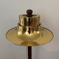 Scandinavian design floorlamp, oak base,aluminium shade – Norlett Elit, Sweden, 1970s