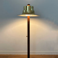 Scandinavian design floorlamp, oak base,aluminium shade – Norlett Elit, Sweden, 1970s