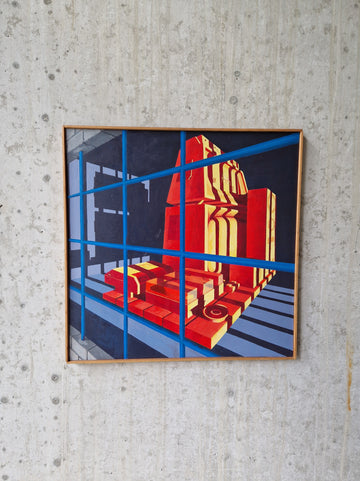 Framed Futuristic Painting on Board, Nbrovsky 1989 - Collectors - Net.Work