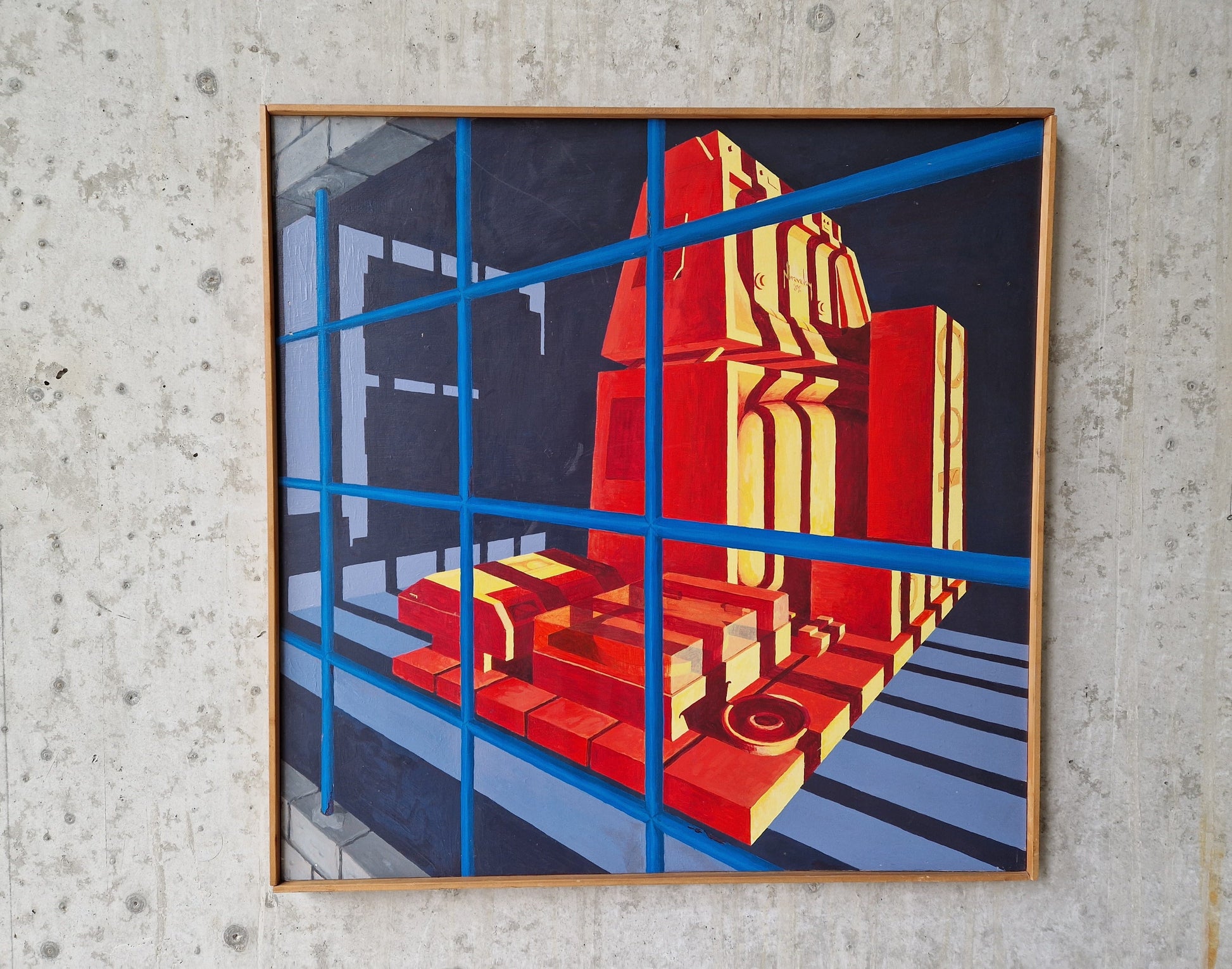 Framed Futuristic Painting on Board, Nbrovsky 1989 - Collectors - Net.Work