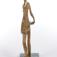 Franze Hagenauer Style Art Deco Statue of African woman on marble base, 1970s