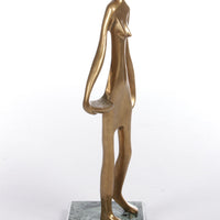 Franze Hagenauer Style Art Deco Statue of African woman on marble base, 1970s