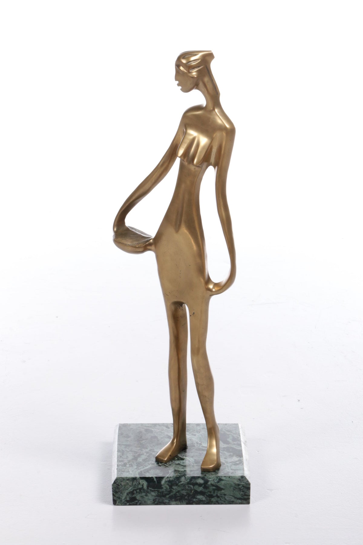 Franze Hagenauer Style Art Deco Statue of African woman on marble base, 1970s
