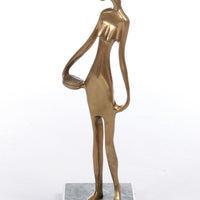 Franze Hagenauer Style Art Deco Statue of African woman on marble base, 1970s