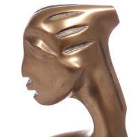 Franze Hagenauer Style Art Deco Statue of African woman on marble base, 1970s