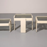 Gianfranco Frattini Stapeltafels voor Cassina – Origineel Gebroken Wit Lak