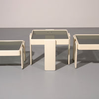 Gianfranco Frattini Stapeltafels voor Cassina – Origineel Gebroken Wit Lak