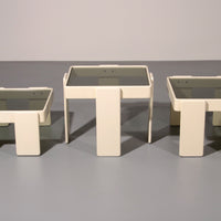 Gianfranco Frattini Stapeltafels voor Cassina – Origineel Gebroken Wit Lak
