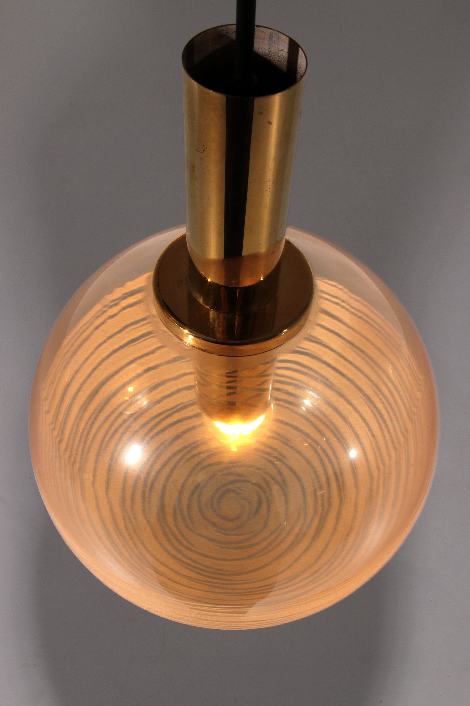 Glashütte Limburg Hanging Lamp Amber Glass, 1960s - Collectors - Net.Work