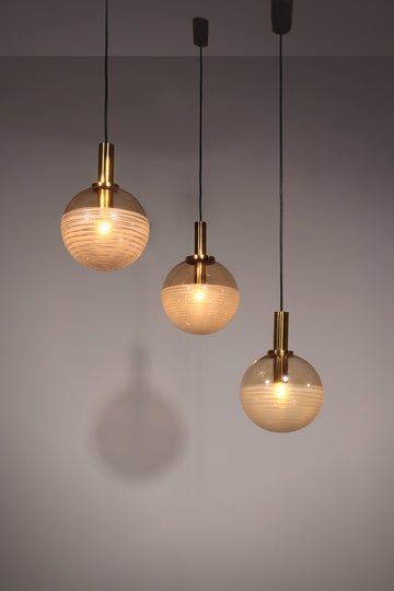 Glashütte Limburg Hanging Lamp Amber Glass, 1960s - Collectors - Net.Work