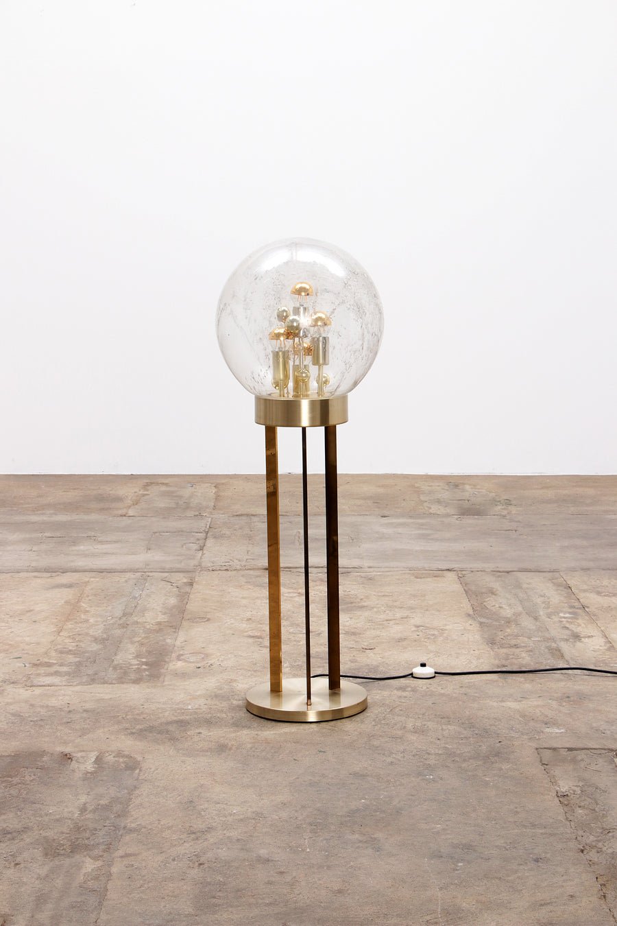 Goldene "Sputnik" Stehlampe von Doria Leuchten, Deutschland, 1970er