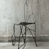 Handmade sculptural metal chair 1980s