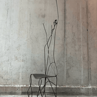 Handmade sculptural metal chair 1980s
