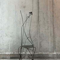 Handmade sculptural metal chair 1980s