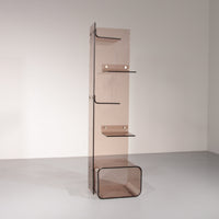 Ikonisches Plexiglas-Bücherregal von Michel Dumas – Französisches Weltraum-Design der 1970er Jahre