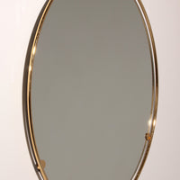Italian 1960s Solid Brass Wall Mirror with Original Patina – Milan Nightlife Provenance