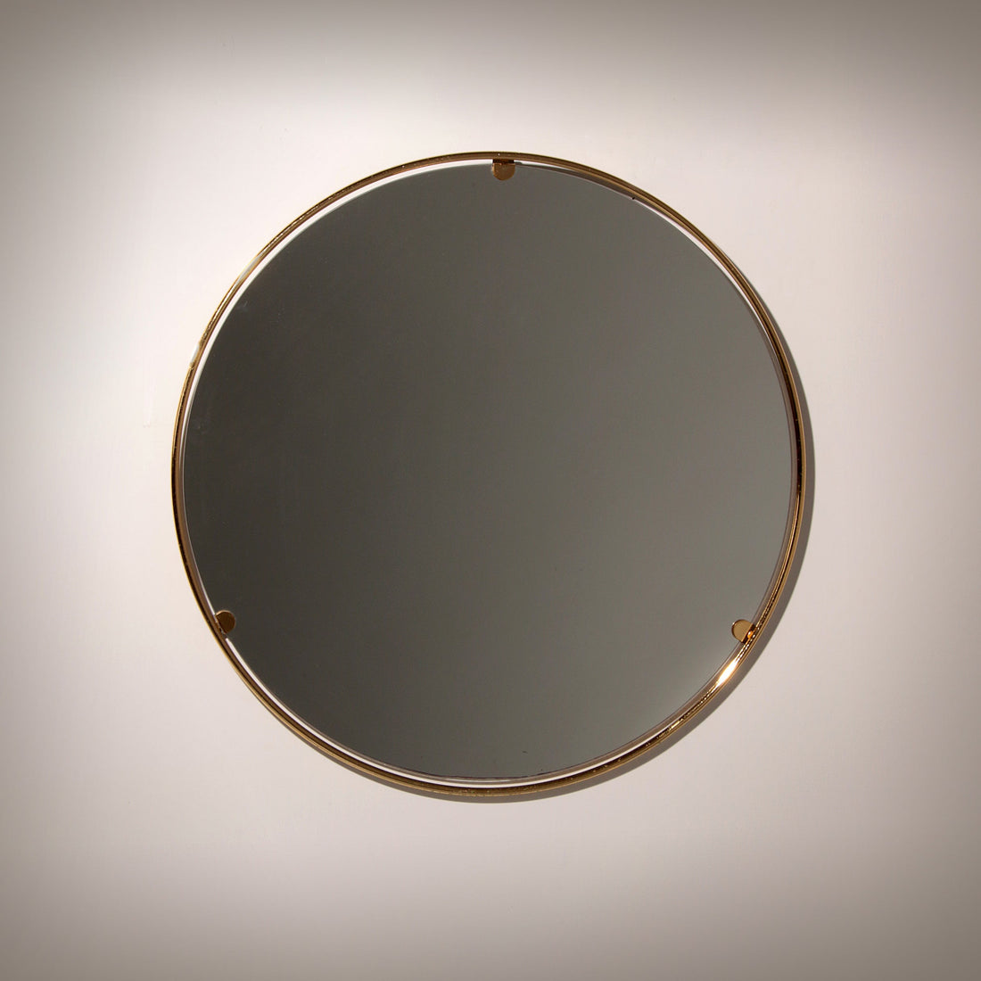 Italian 1960s Solid Brass Wall Mirror with Original Patina – Milan Nightlife Provenance - Collectors - Net.Work