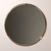 Italian 1960s Solid Brass Wall Mirror with Original Patina – Milan Nightlife Provenance