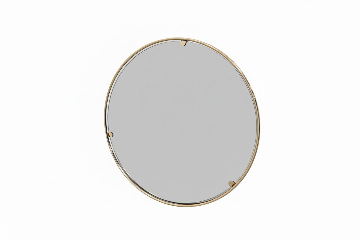Italian 1960s Solid Brass Wall Mirror with Original Patina – Milan Nightlife Provenance - Collectors - Net.Work