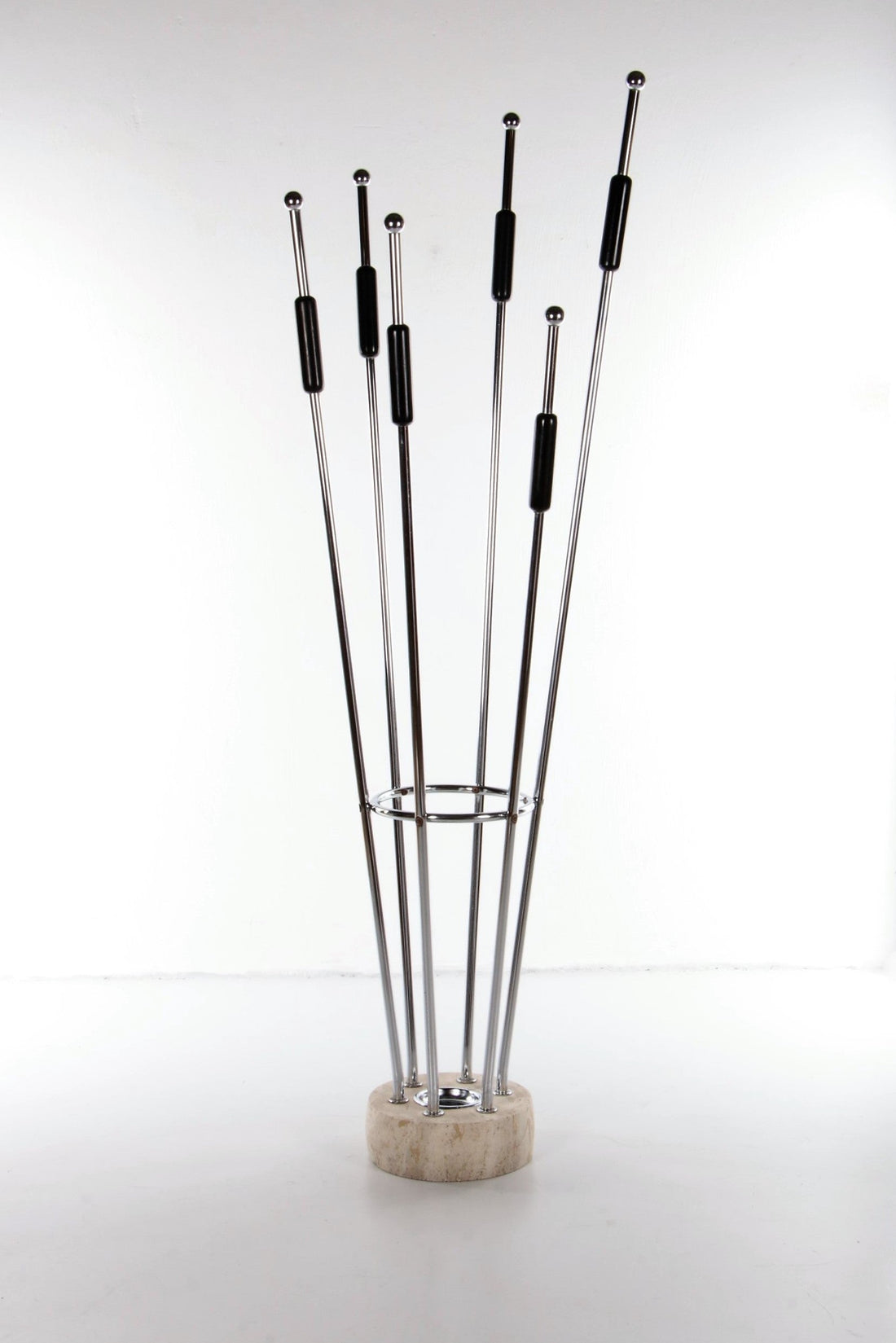 Italian Architectural Travertine and Chrome Coat Rack, Mid - Century - Collectors - Net.Work