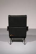Italian Black Leather Adjustable P40 Relax Chair by Osvaldo Borsani Tecno. - Collectors - Net.Work
