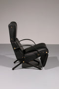 Italian Black Leather Adjustable P40 Relax Chair by Osvaldo Borsani Tecno. - Collectors - Net.Work
