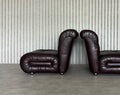 Italian Burgundy Leather Lounge Chairs – Set of 6 - COLLECTORS RDAM