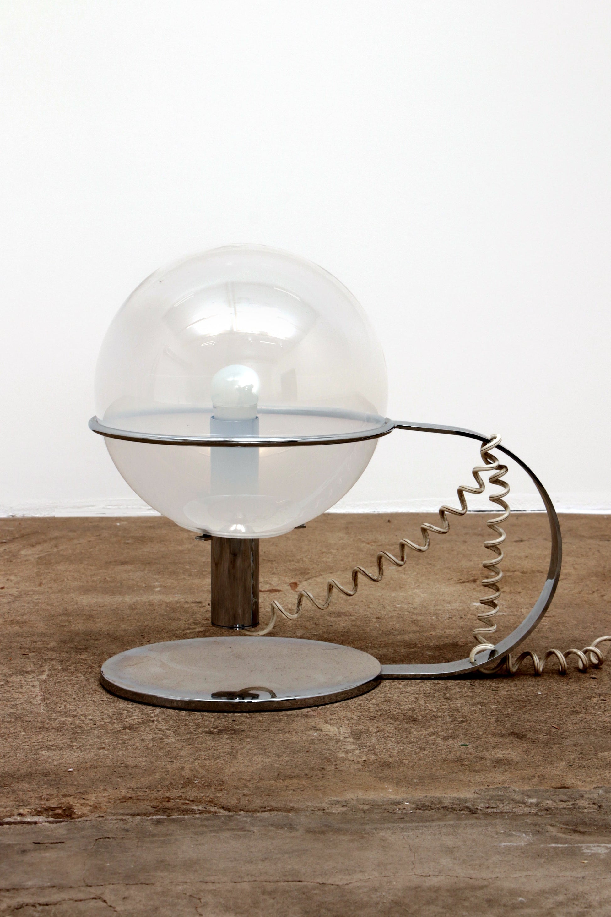 Italian Design Chrome and Glass Table Lamp, 1960 - Collectors - Net.Work