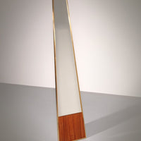 Italian Elegance – 1970s Freestanding Mirror with Brass and Oak Details 1960