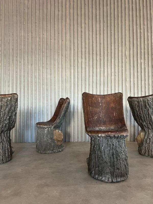 Italian Faux Bois Concrete Garden Chairs - Collectors - Net.Work