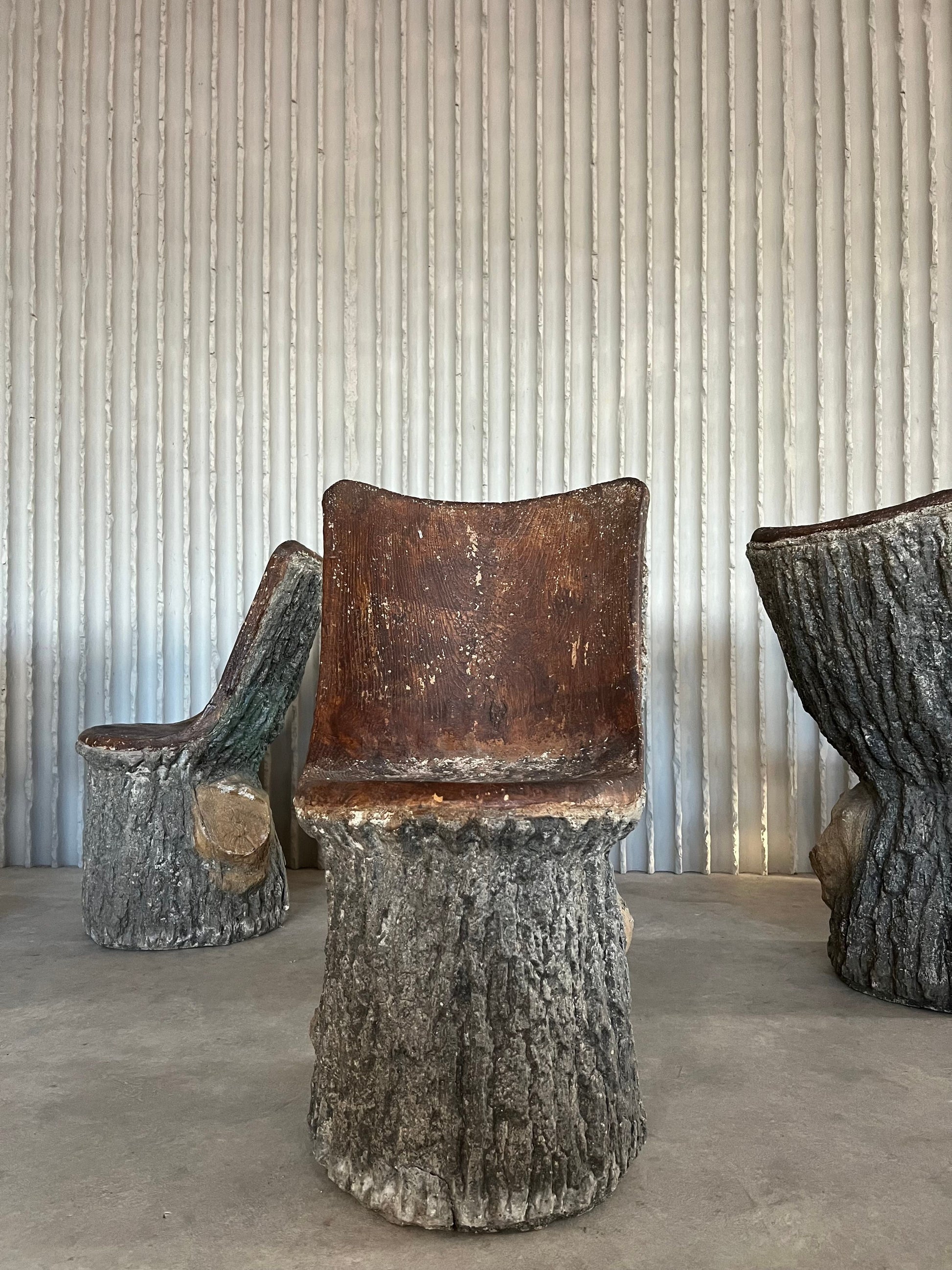 Italian Faux Bois Concrete Garden Chairs - Collectors - Net.Work