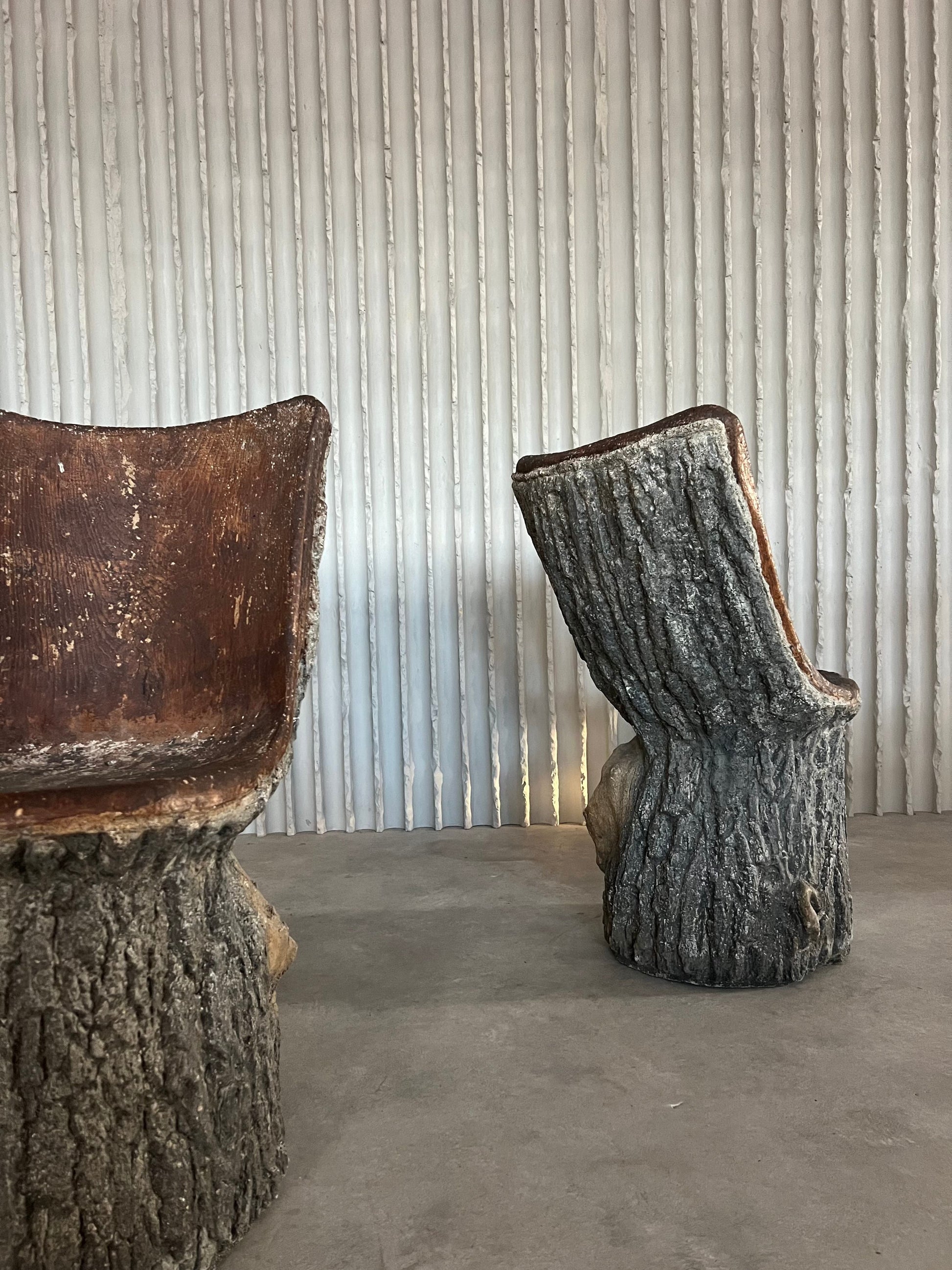 Italian Faux Bois Concrete Garden Chairs - Collectors - Net.Work