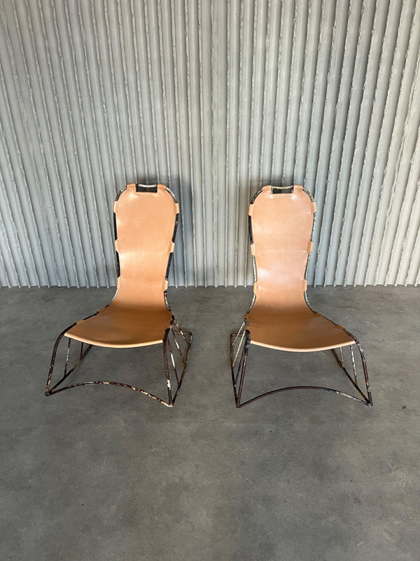 Italian Saddle-Stitched Rocking Chairs