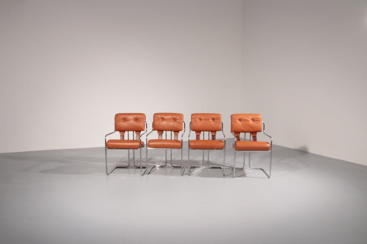 【美品・美虎杢】Roman Teller Mala 1998年　ドイツ製　4/4 Italian Tucroma Chairs by Guido Faleschini for i4 Mariani, 1970