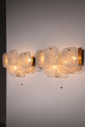 J.T. Kalmar Midcentury Ice Glass Wall Sconces Austria 1960 - Collectors - Net.Work