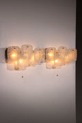 J.T. Kalmar Midcentury Ice Glass Wall Sconces Austria 1960 - Collectors - Net.Work