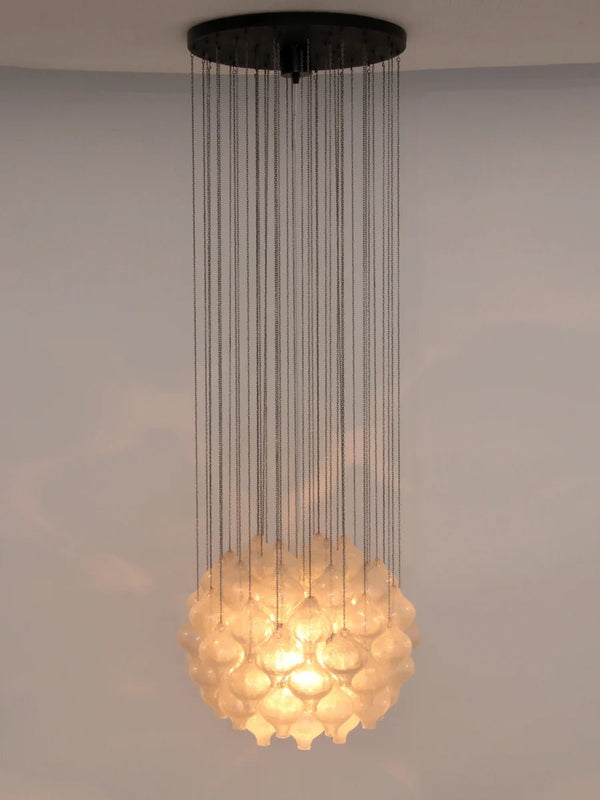Kalmar 'Tulipan' Chandelier Pendant Light, Blown Glass, 1970