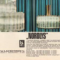 Nordlys 1960S Pendant Lamp, Erik Wärnå Danish Kemp&Lauritzen