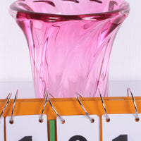 Große Vintage-Vase aus kranbeerfarbenem Val Saint Lambert-Kristall – Belgisches Kunstglas der 1960er Jahre
