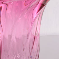 Große Vintage-Vase aus kranbeerfarbenem Val Saint Lambert-Kristall – Belgisches Kunstglas der 1960er Jahre
