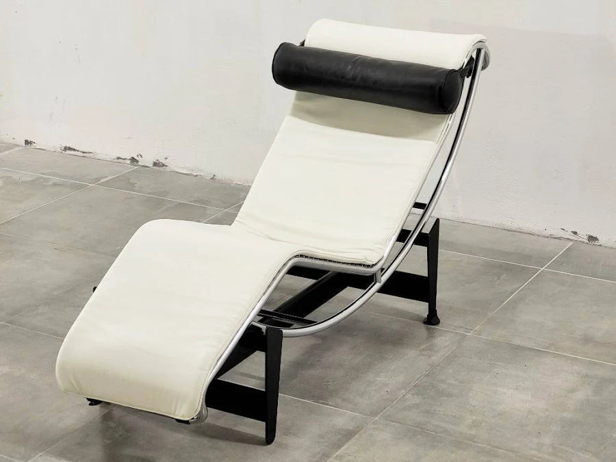 LC4 Corbusier - Modern Chaise Lounge Chair Black White - Collectors-Net.Work