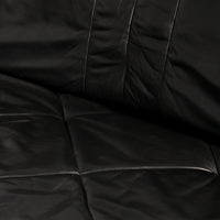 Luxe zwarte lederen modulaire bank – 4 losse elementen.