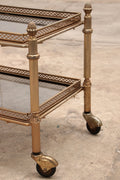 Maison Jansen Vintage Brass Trolley with Smoky Glass Tables - Collectors - Net.Work