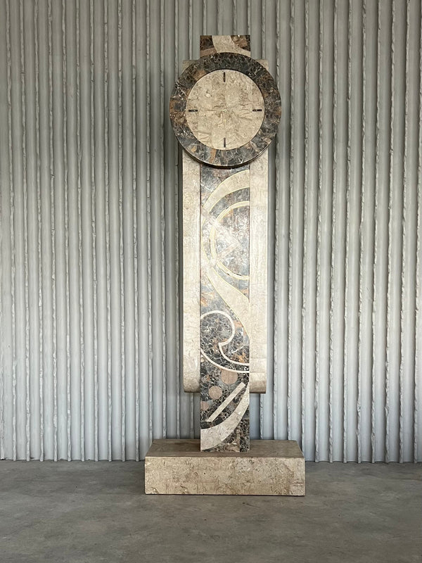 Maitland-Smith Art Deco Revival Marble Grandfather Clock