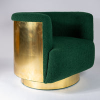 Mid-Century Brass Swivel Lounge Chairs, Italy mid century (2 available)