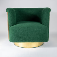 Mid-Century Brass Swivel Lounge Chairs, Italy mid century (2 available)