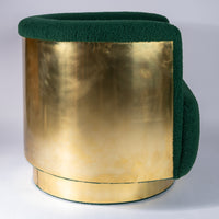 Mid-Century Brass Swivel Lounge Chairs, Italy mid century (2 available)