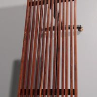 Mid-Century Italian Bench 1960s with Black Metal Frame,and Solid Teak Slats