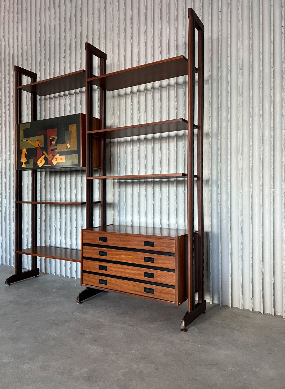 Mid - Century Italian Teak Wall Unit - Collectors - Net.Work
